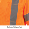 ANSI Class 3 Short Sleeve Hi-Vis Safety Vest, Orange - Chest Pocket